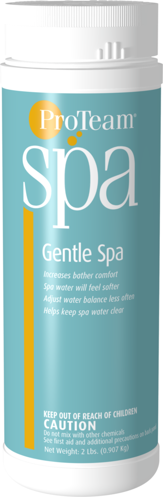 Photo of Gentle Spa, a spa product that gets rid of skin and eye irritation in spas. Also makes water feel softer